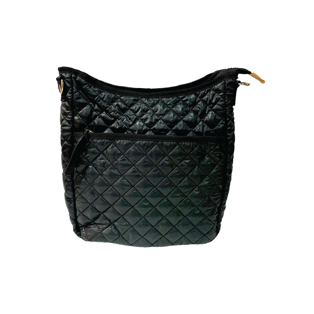 Emma Jetblack Quilted Crossbody Bagg