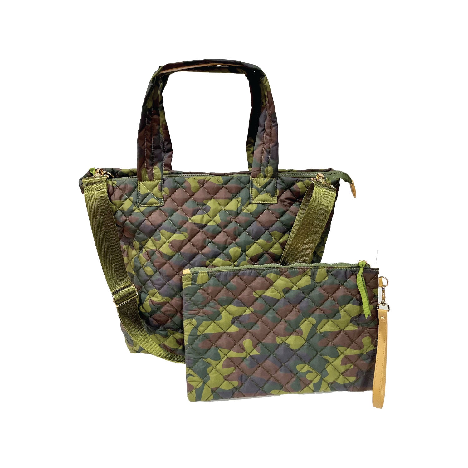 Camo quilted sale bag